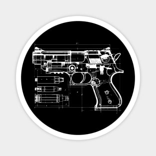 gun blueprint design Magnet